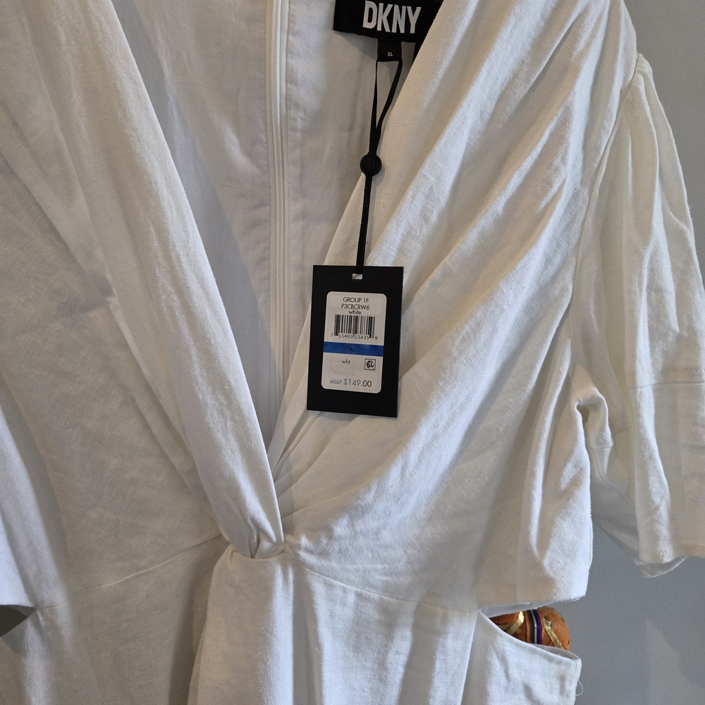 DKNY White Wrap Dress